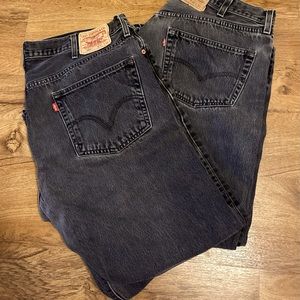 Levi's 501 XX Mens Black Denim Jeans Size 40x30 Distressed Wash Buttonfly